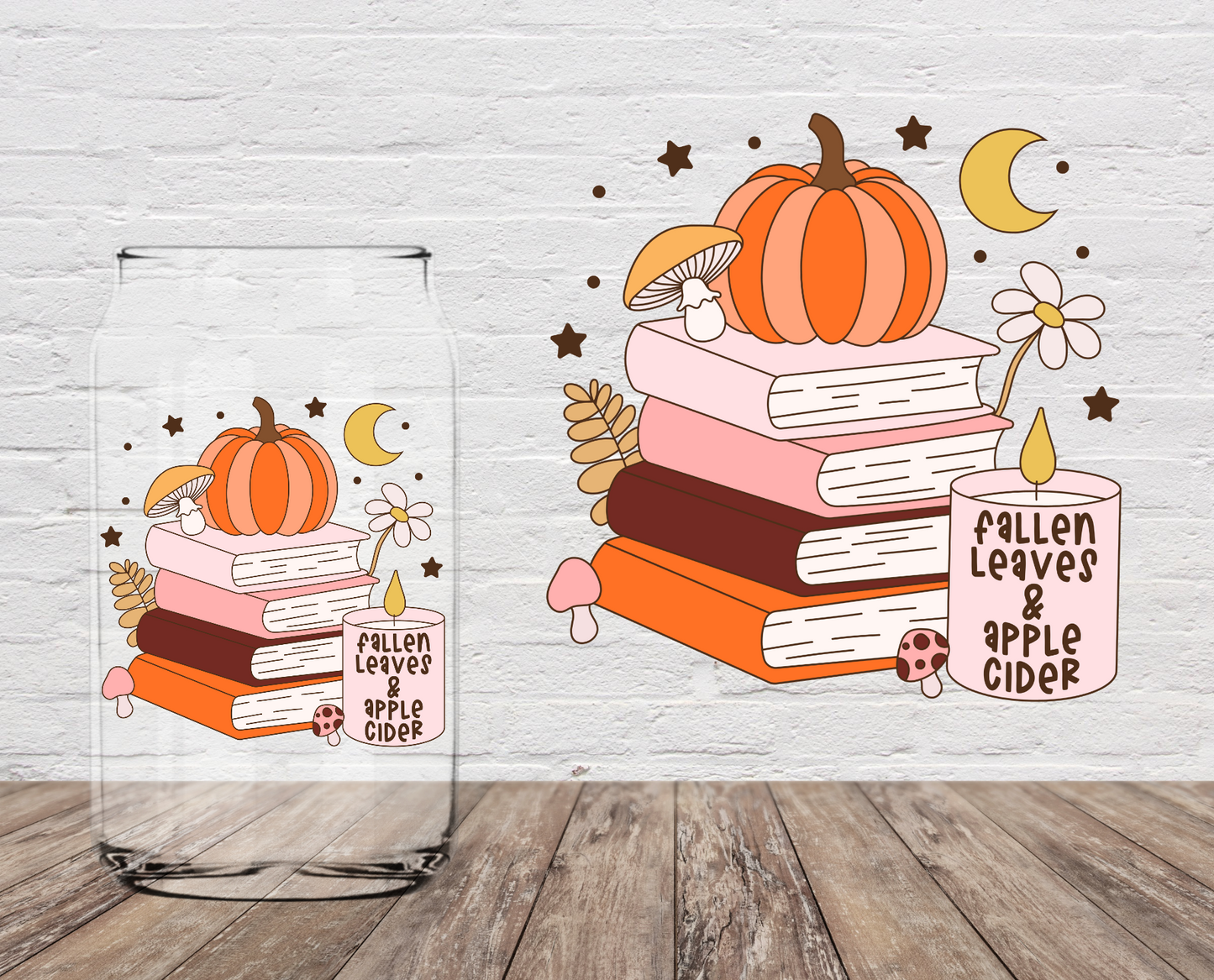 GOOD Fall Books and Candle 4" UV DTF