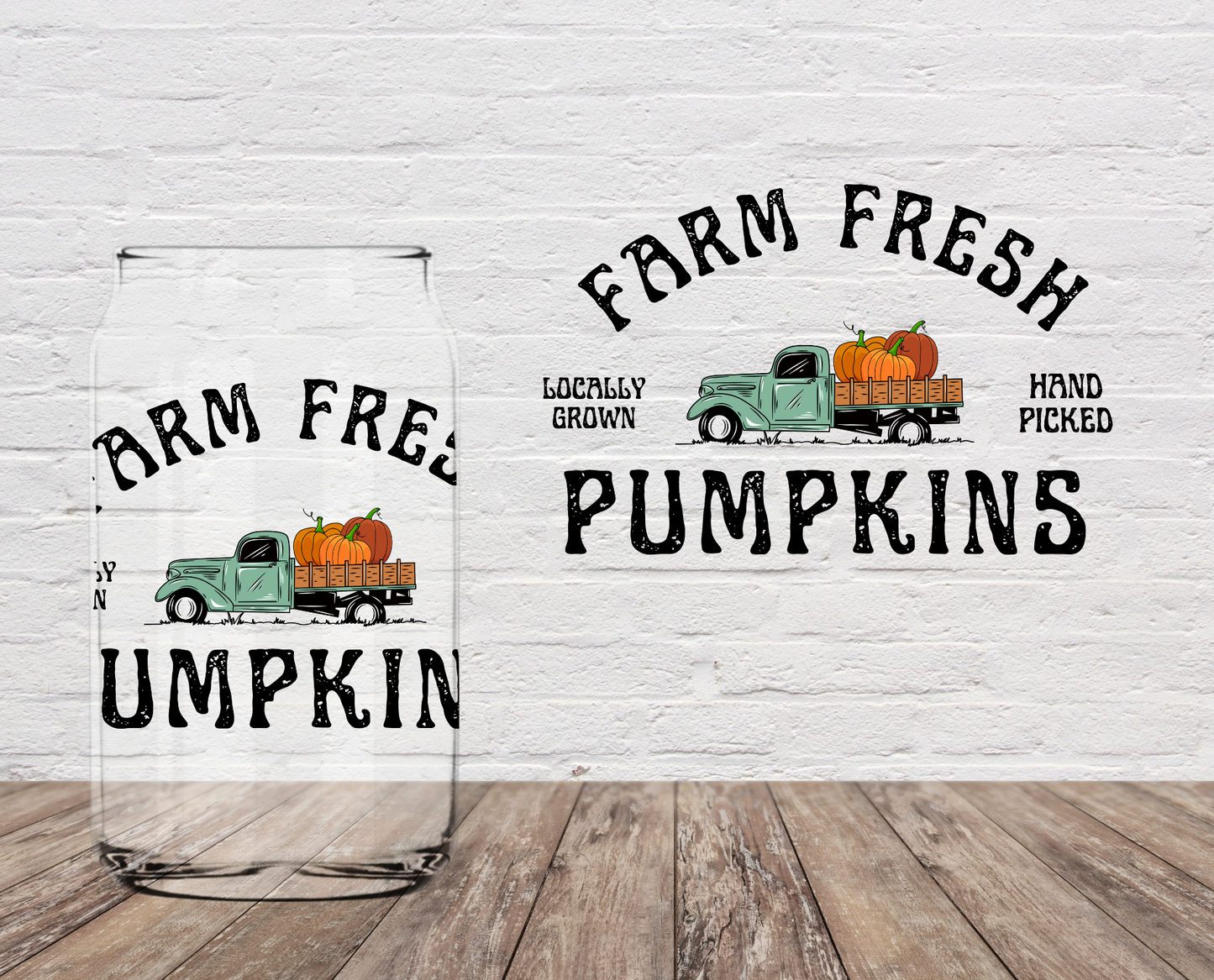 GOOD Farm Fresh Pumpkins 4" UV DTF