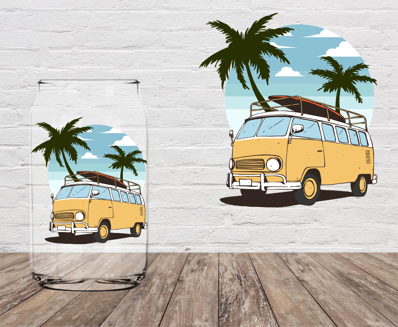 Yellow Mini Van 4" UV DTF