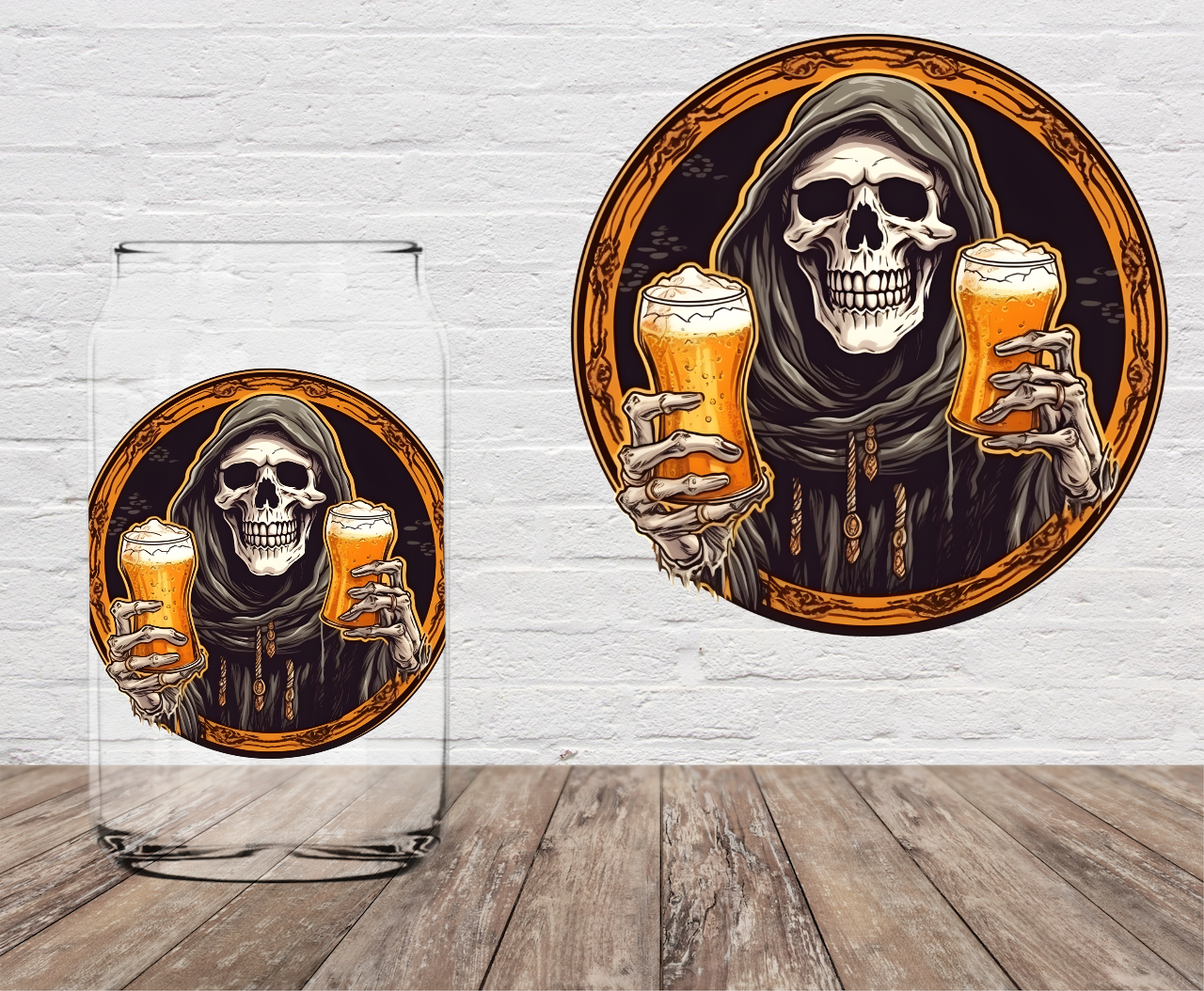 Skeleton Beer 4" UV DTF