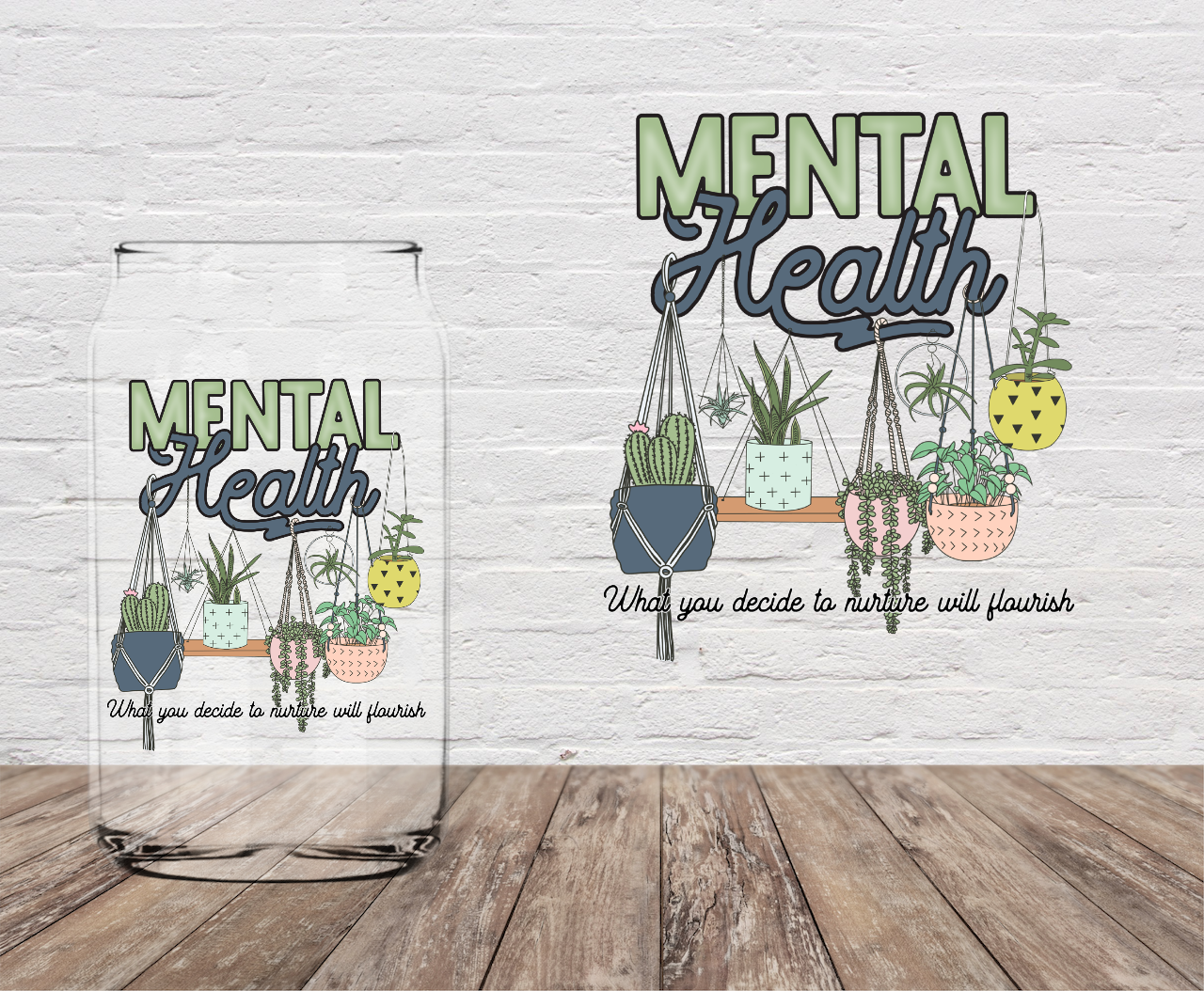 Mental Health Plants 4" UV DTF