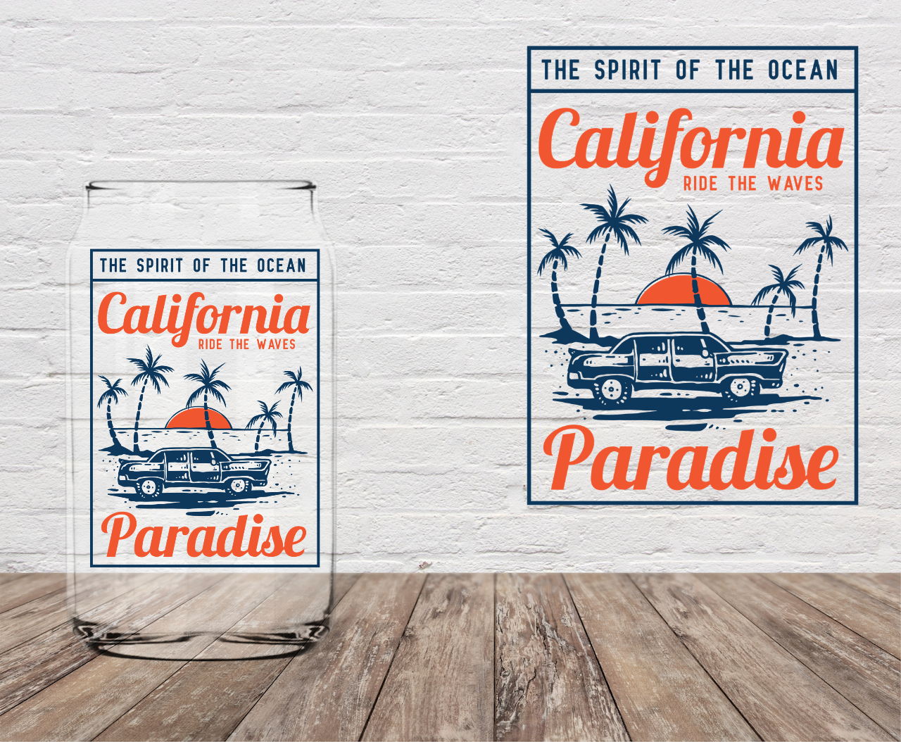 The Spirit of the Ocean California 4" UV DTF