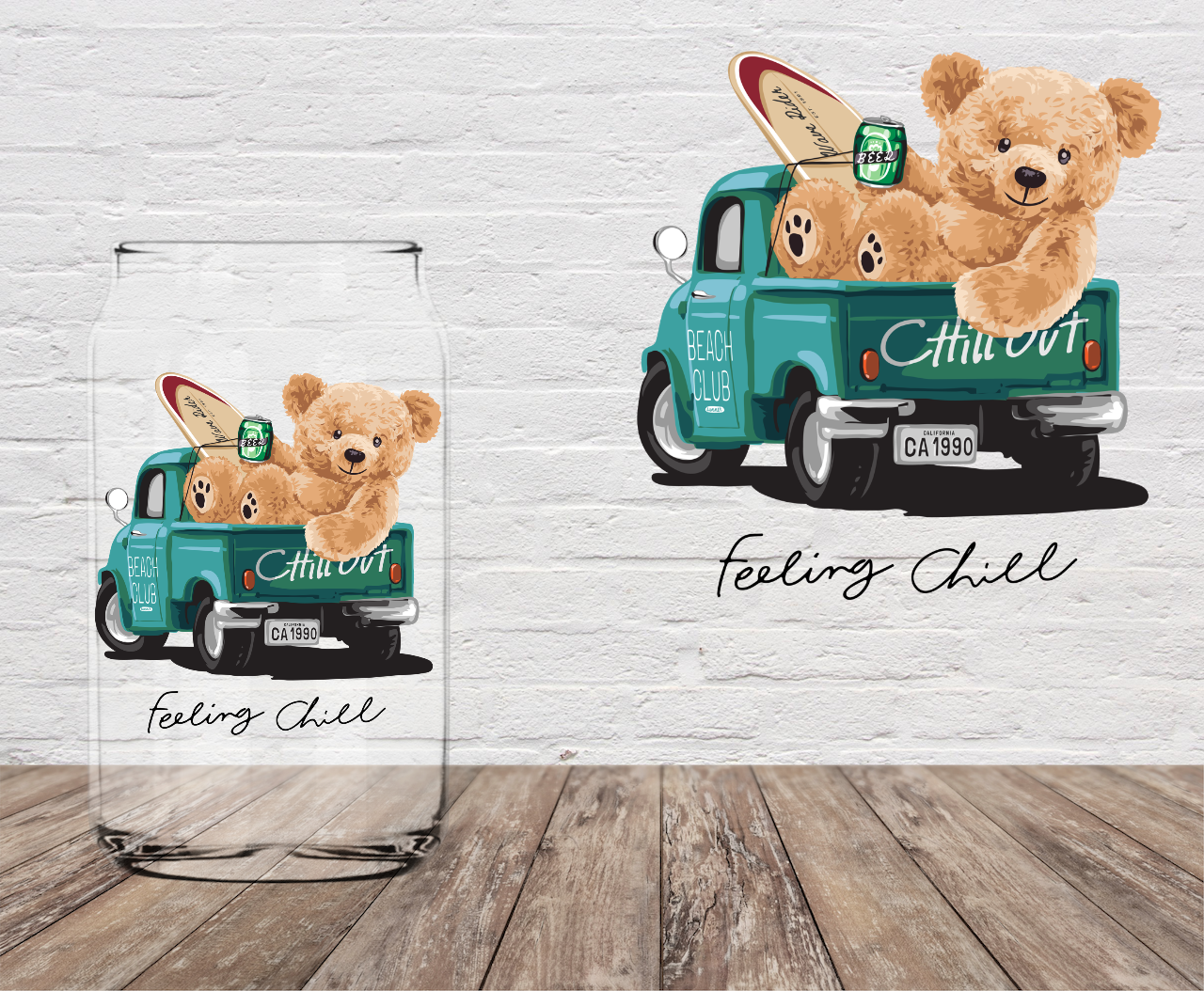 Feeling Chill Bear 4" UV DTF