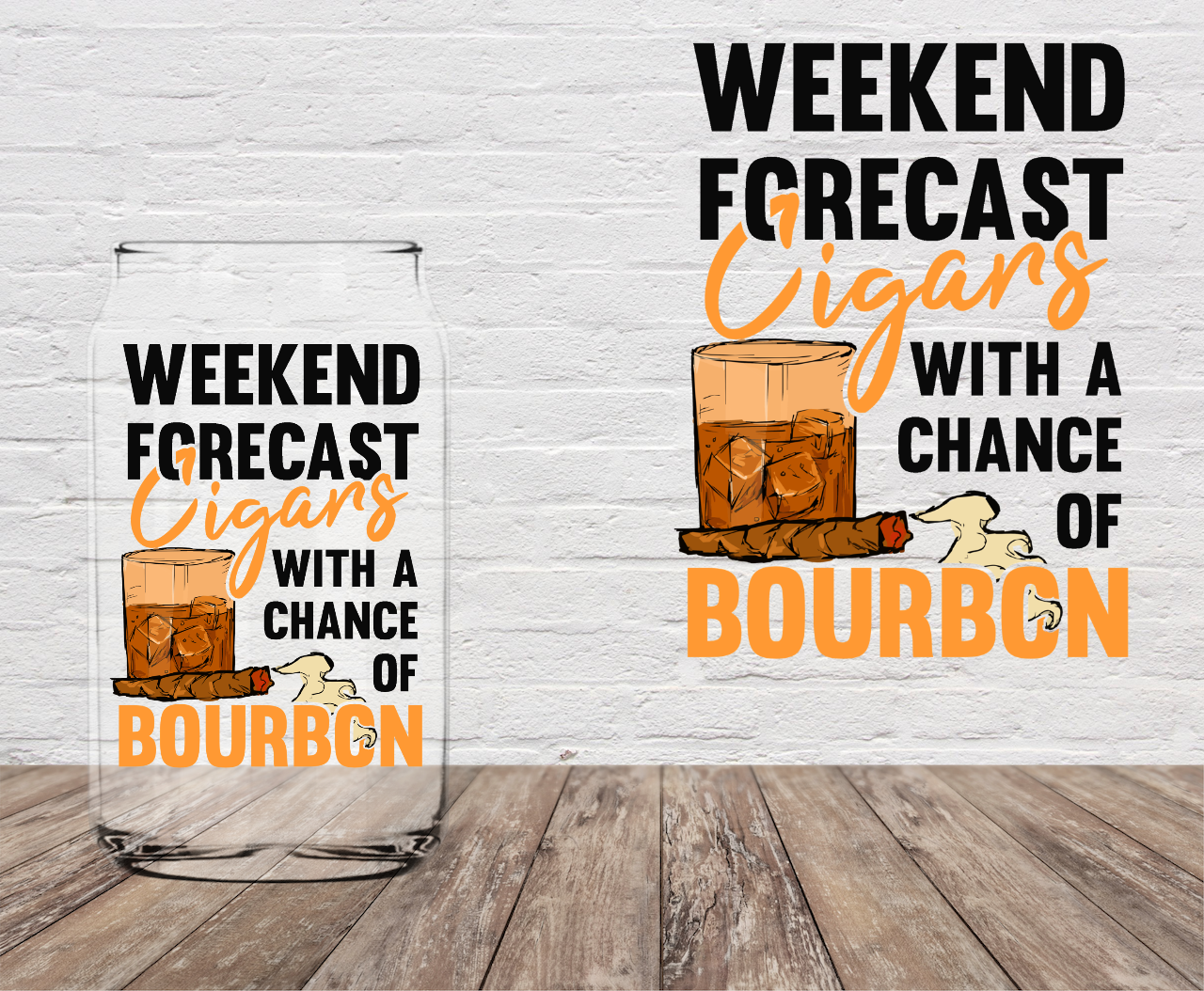 Weekend Cigars and Bourbon 4" UV DTF