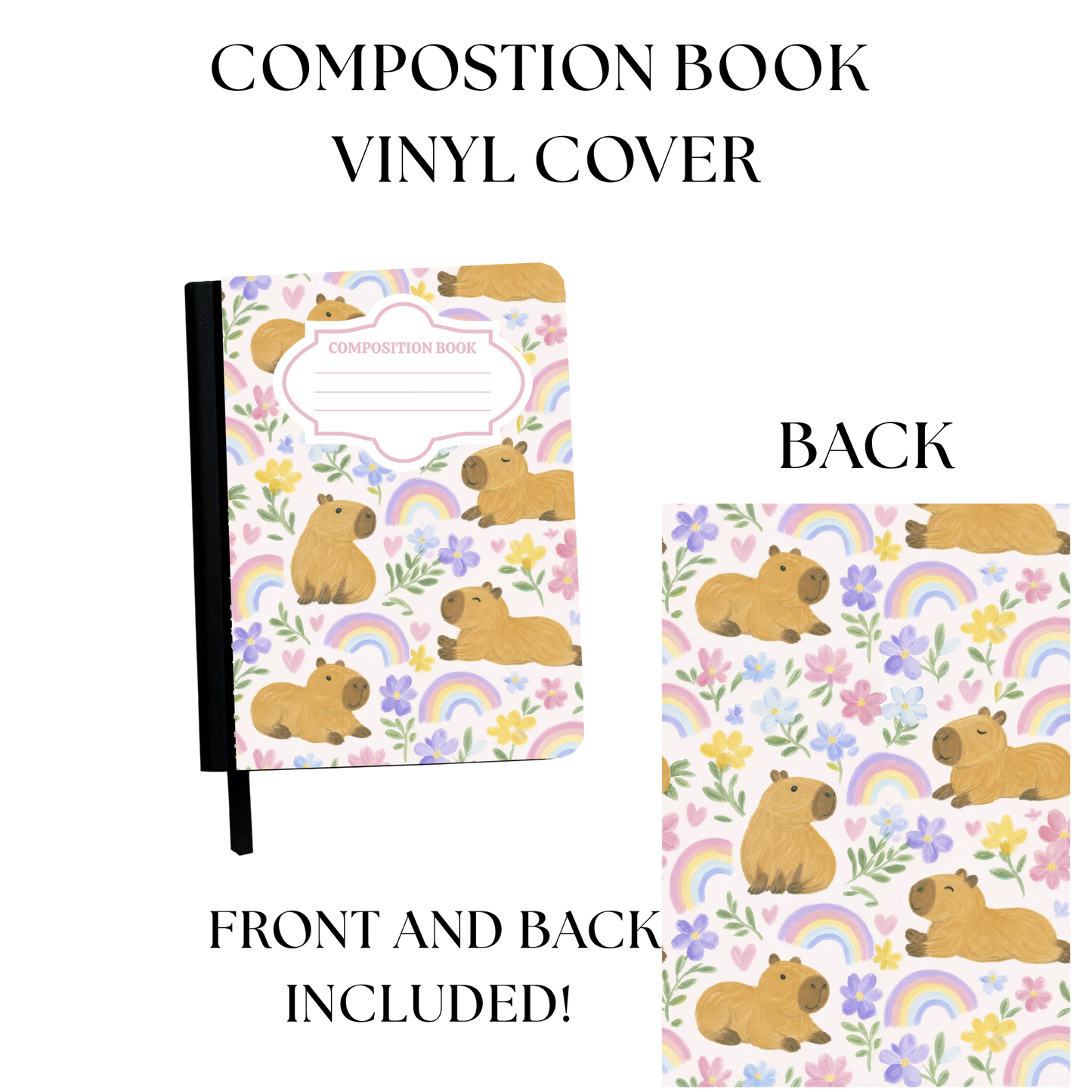 Capybara Notebook Vinyl Cover UV PRINTED