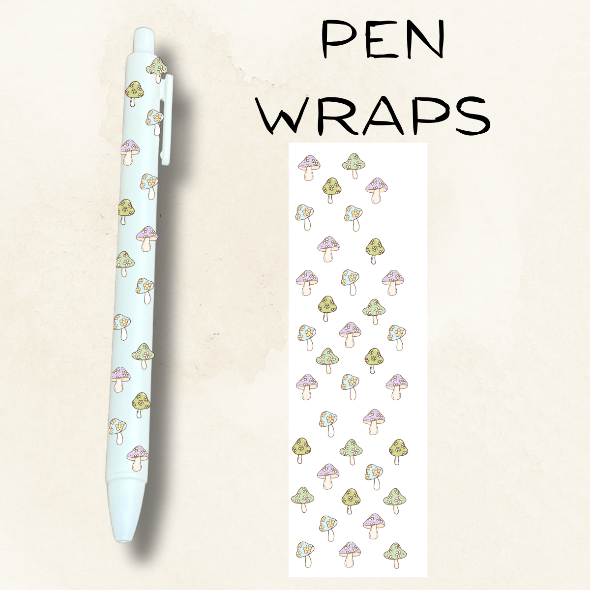 Mushrooms UV DTF Wrap For Ballpoint Pen