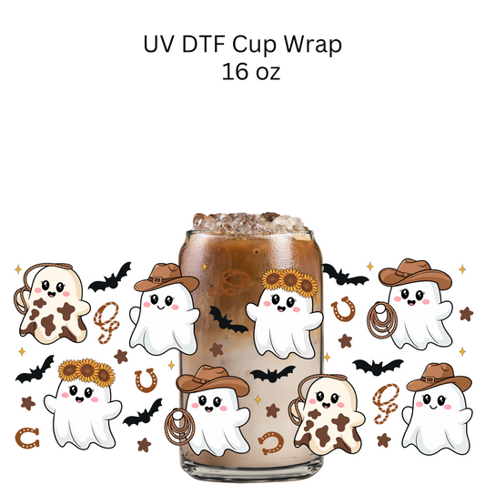 Ghost Cowboy Sunflowers UV DTF Wrap