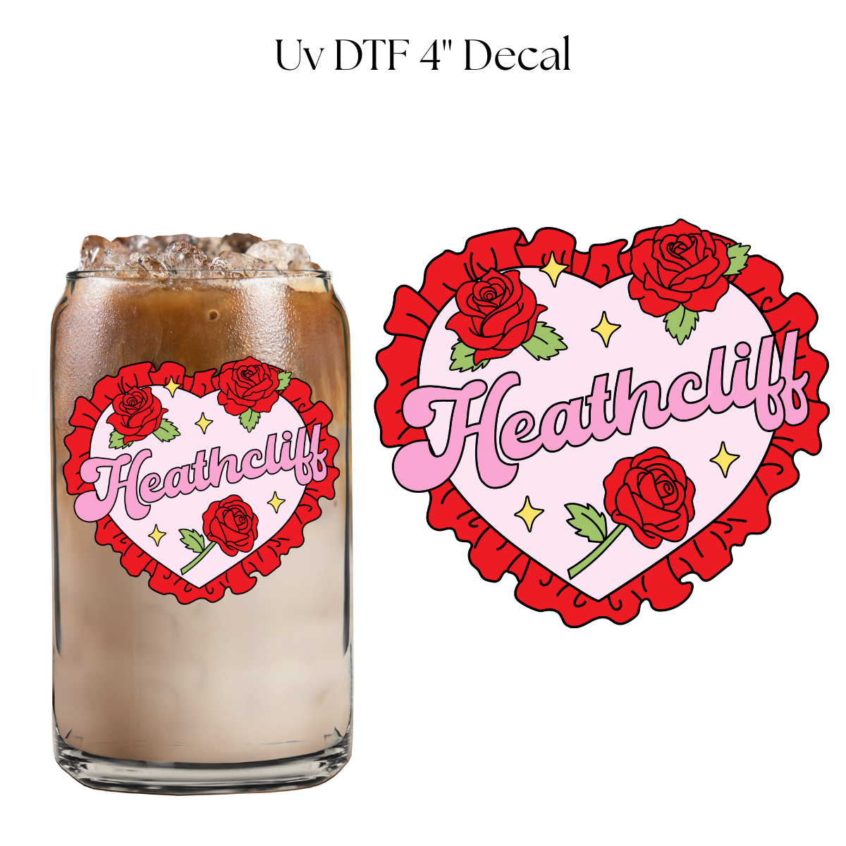 Heath Heart 4” UV DTF Decal