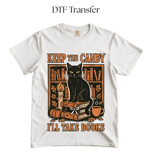 BLACK CAT KEEP THE CANDY DTF Transfer