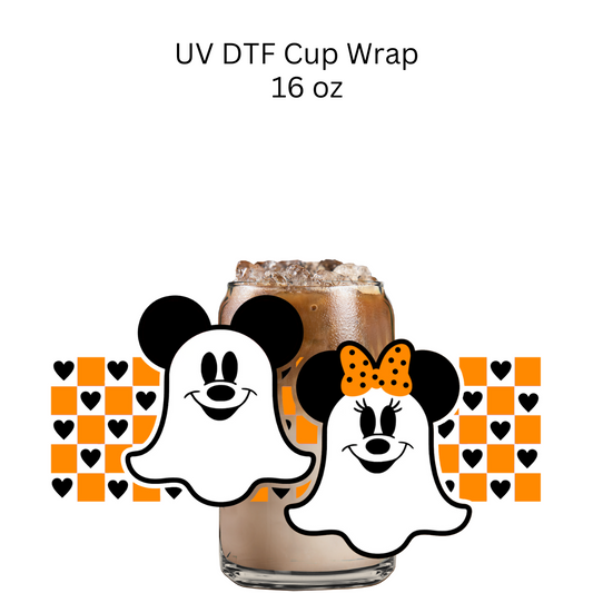 Orange Mouse Ghosts UV DTF Cup Wrap
