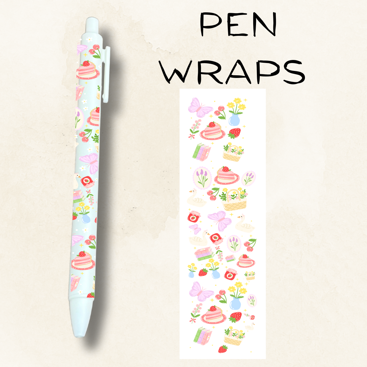 Cute Picnic UV DTF Wrap For Ballpoint Pen