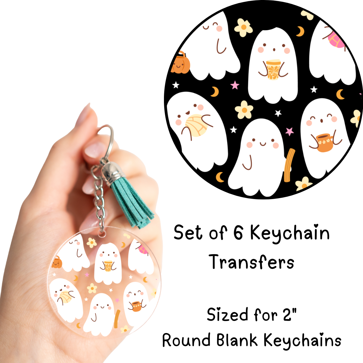 Ghosties and Pan Round Keychain Transfer