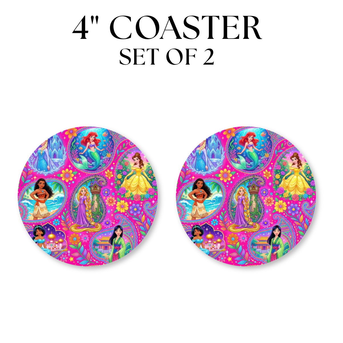 Princess UV DTF Coaster 4"