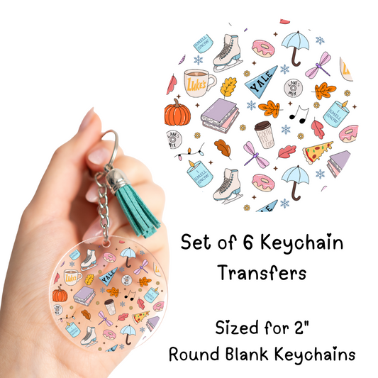 I Smell Snow Round Keychain Transfer (SET of 6)