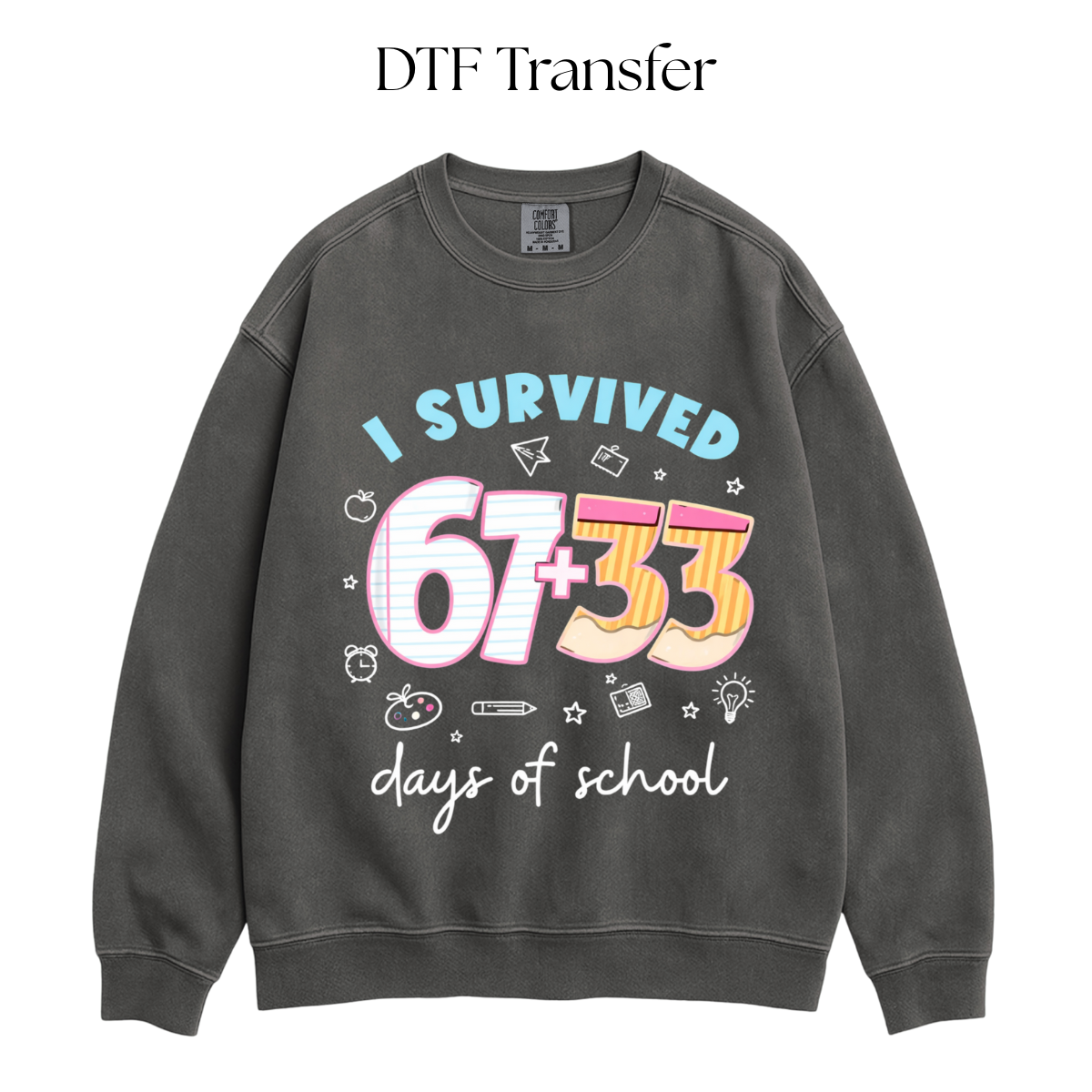 I survived 67+33 DTF Transfer