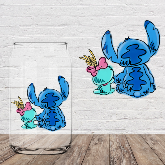 Blue Alien Back 4" UV DTF