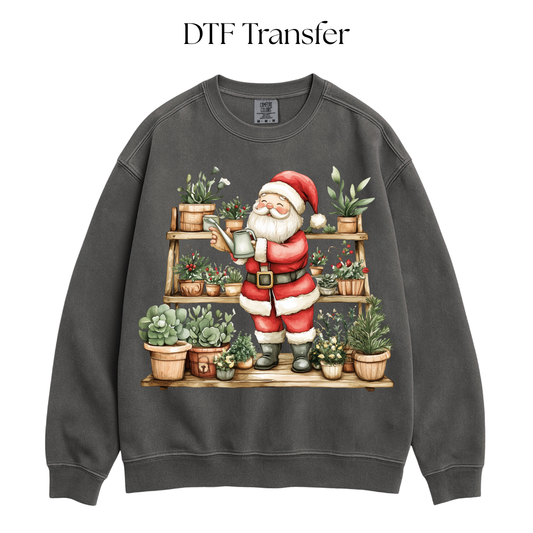 Santa Watering Plants DTF