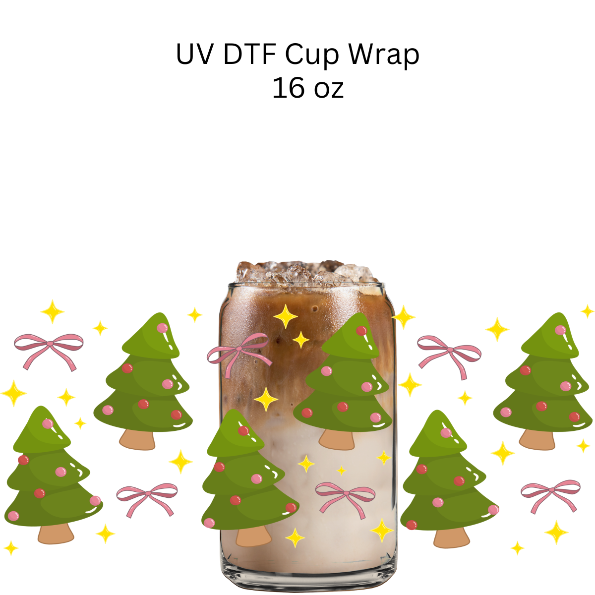 Christmas Trees UV DTF Cup Wrap
