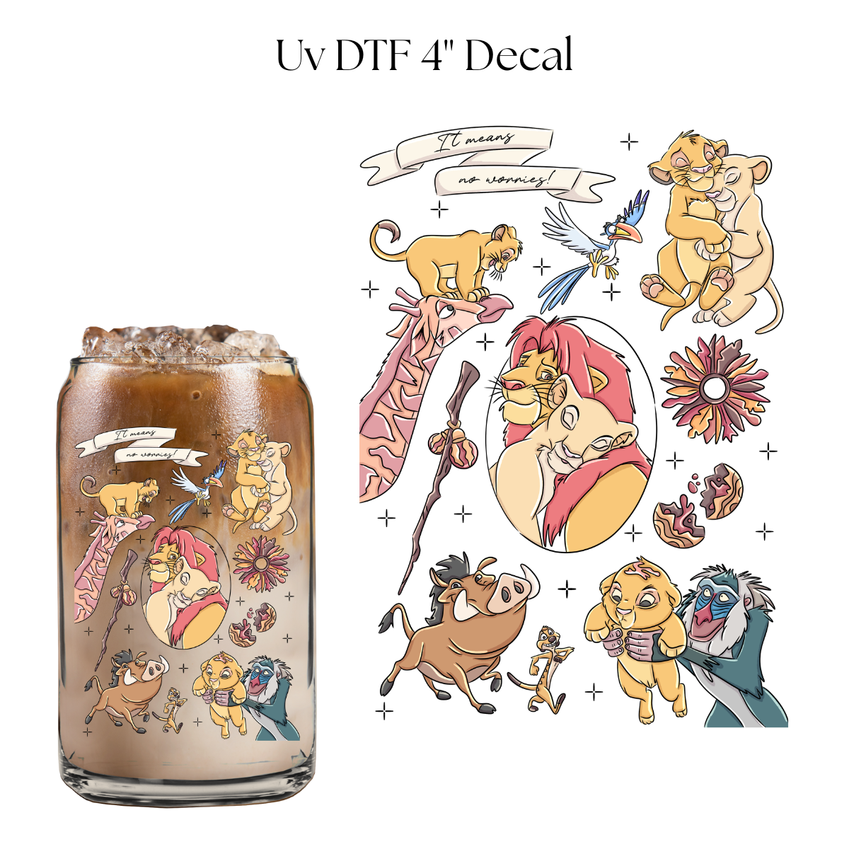It Means No Worries 4” UV DTF Decal