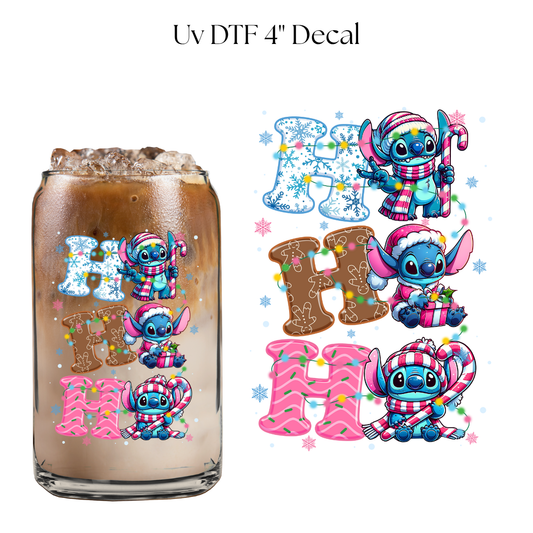 Ho Ho Ho Blue Alien 4” UV DTF Decal