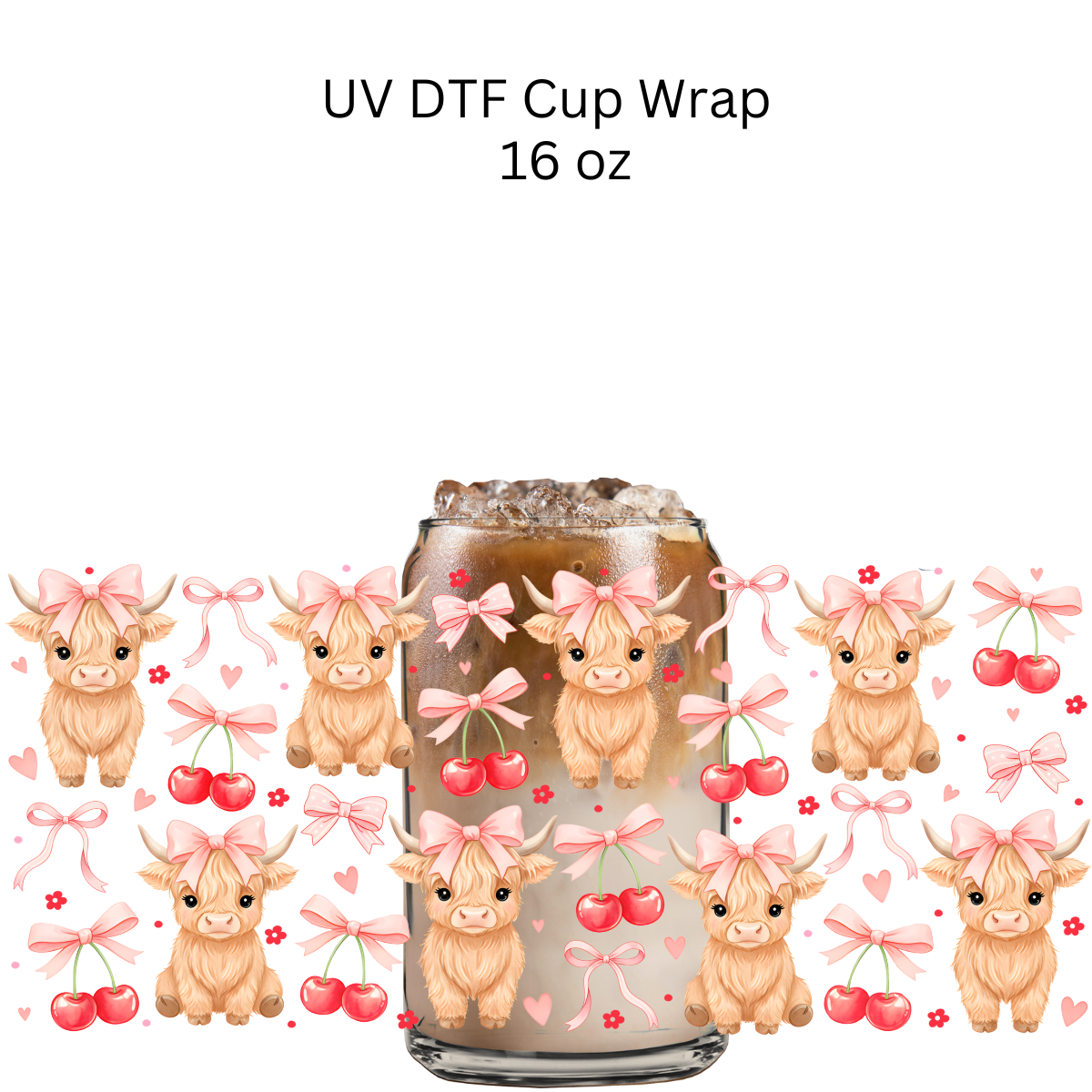 Cows and Cherries UV DTF Cup Wrap