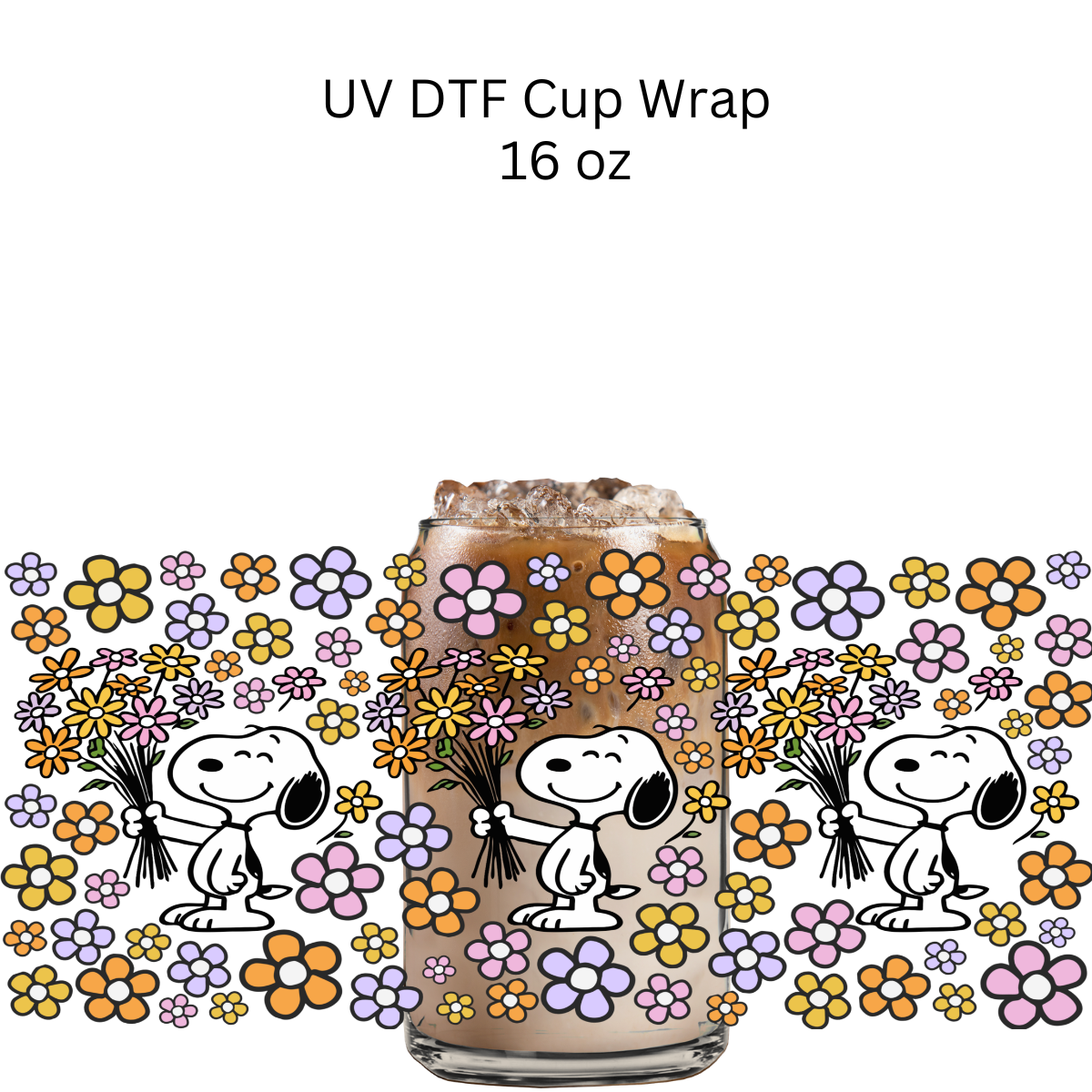 Floral snoop Bouquet UV DTF Cup Wrap