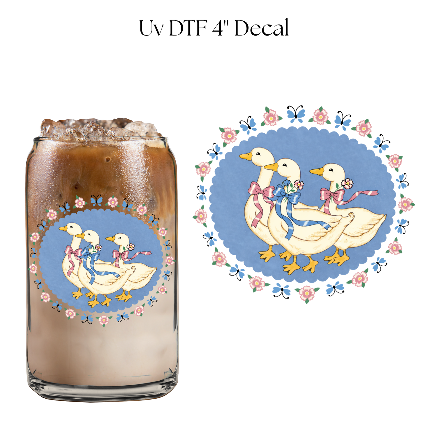 Vintage Ducks 4” UV DTF Cup Decal