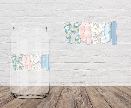 Mama Stitched 4" UV DTF