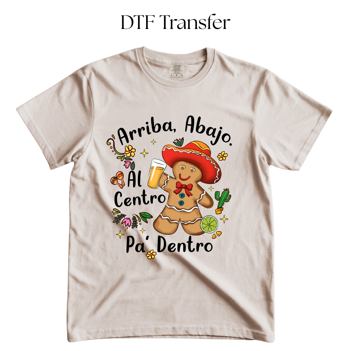 Arriba Abajo Al Centro DTF Transfer