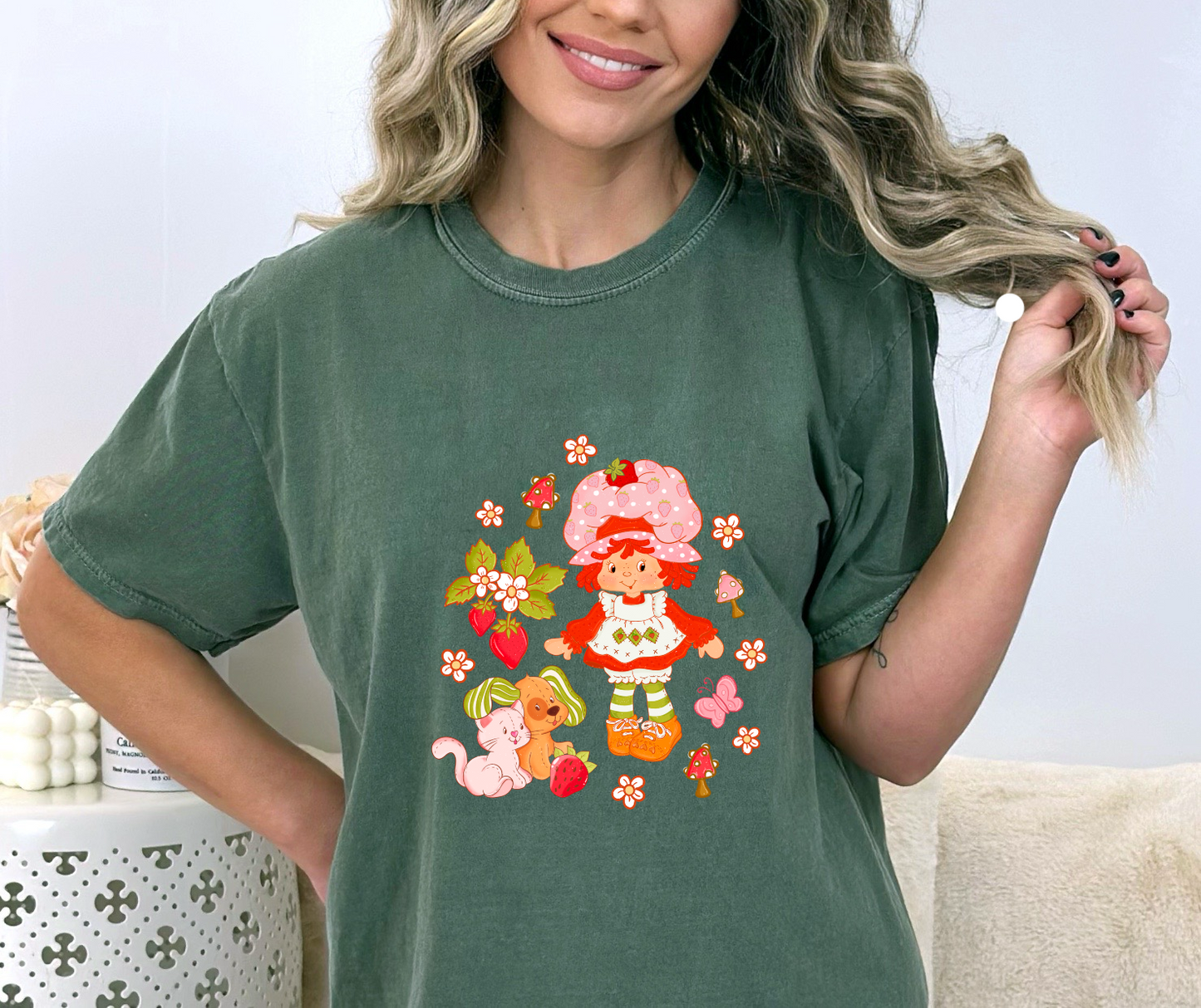 Strawberry Girl DTF Transfer Available in Adult and Youth