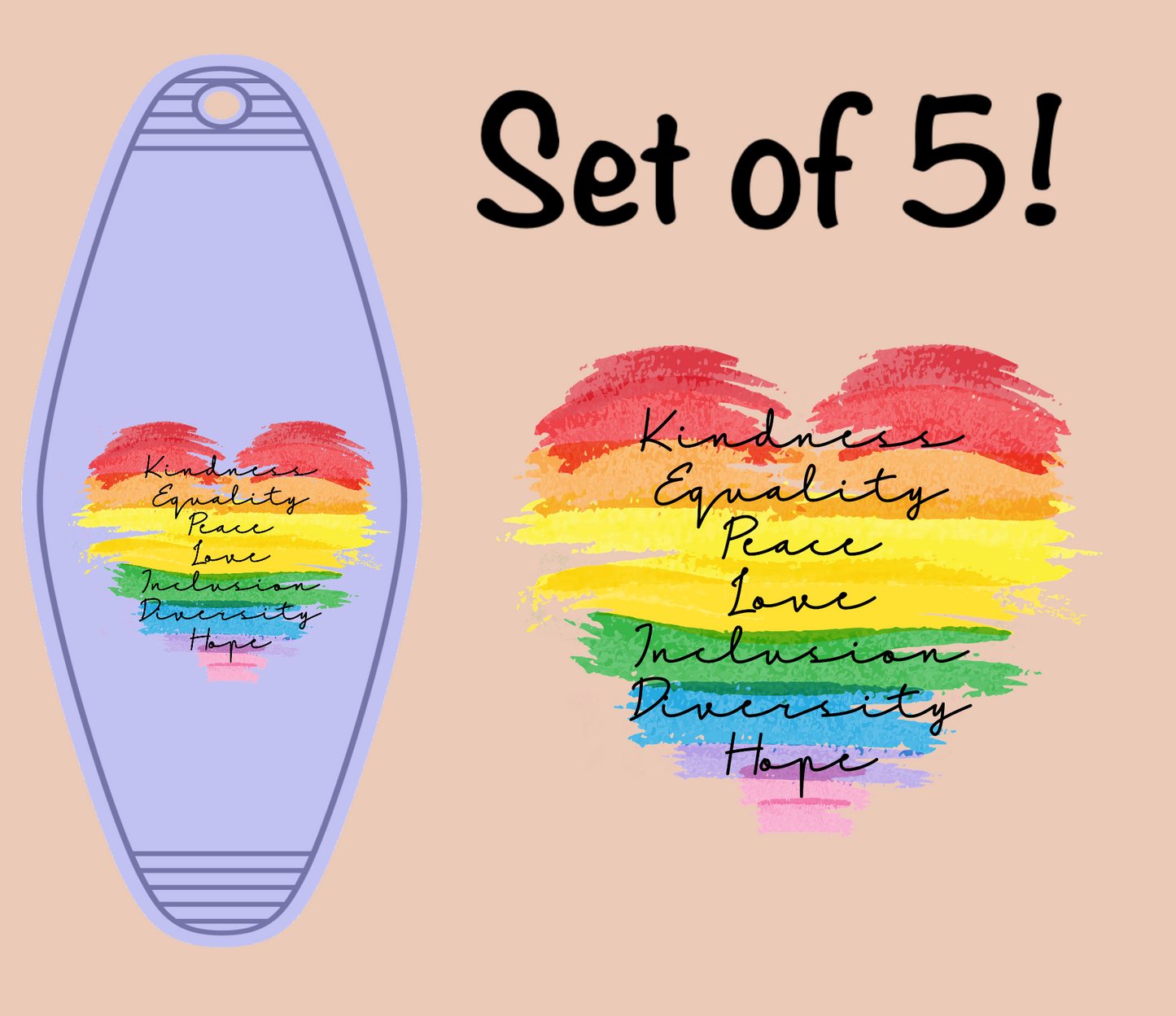 Rainbow Heart (MOTEL KEYCHAIN)