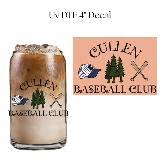 Baseball Club 4” UV DTF Decal