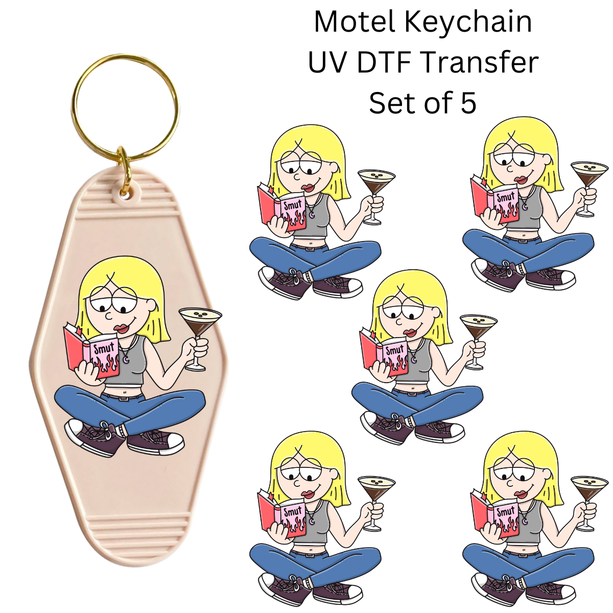 Liz Espresso Martini Set of 5 Keychain Transfers