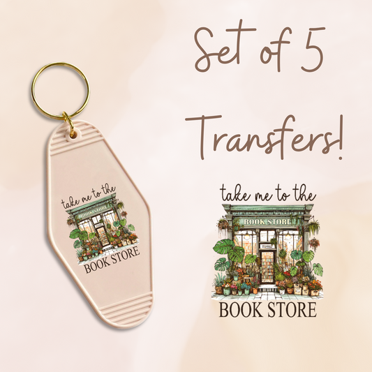 Take Me To The Bookstore MOTEL KEYCHAIN Transfer