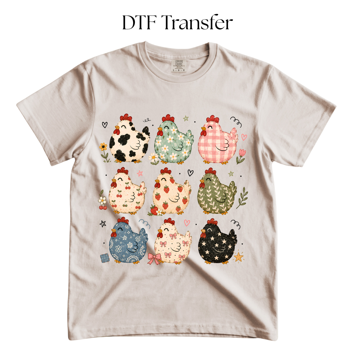 3x3 Chickens DTF Transfer