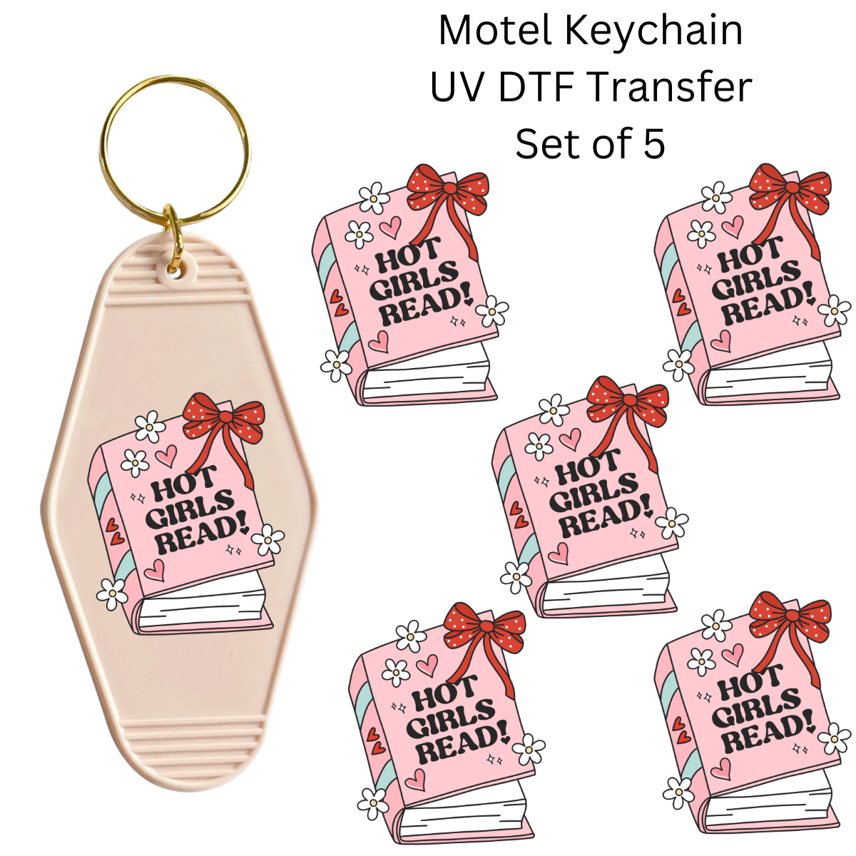 Hot Girls Read Set of 5 Keychain Transfers
