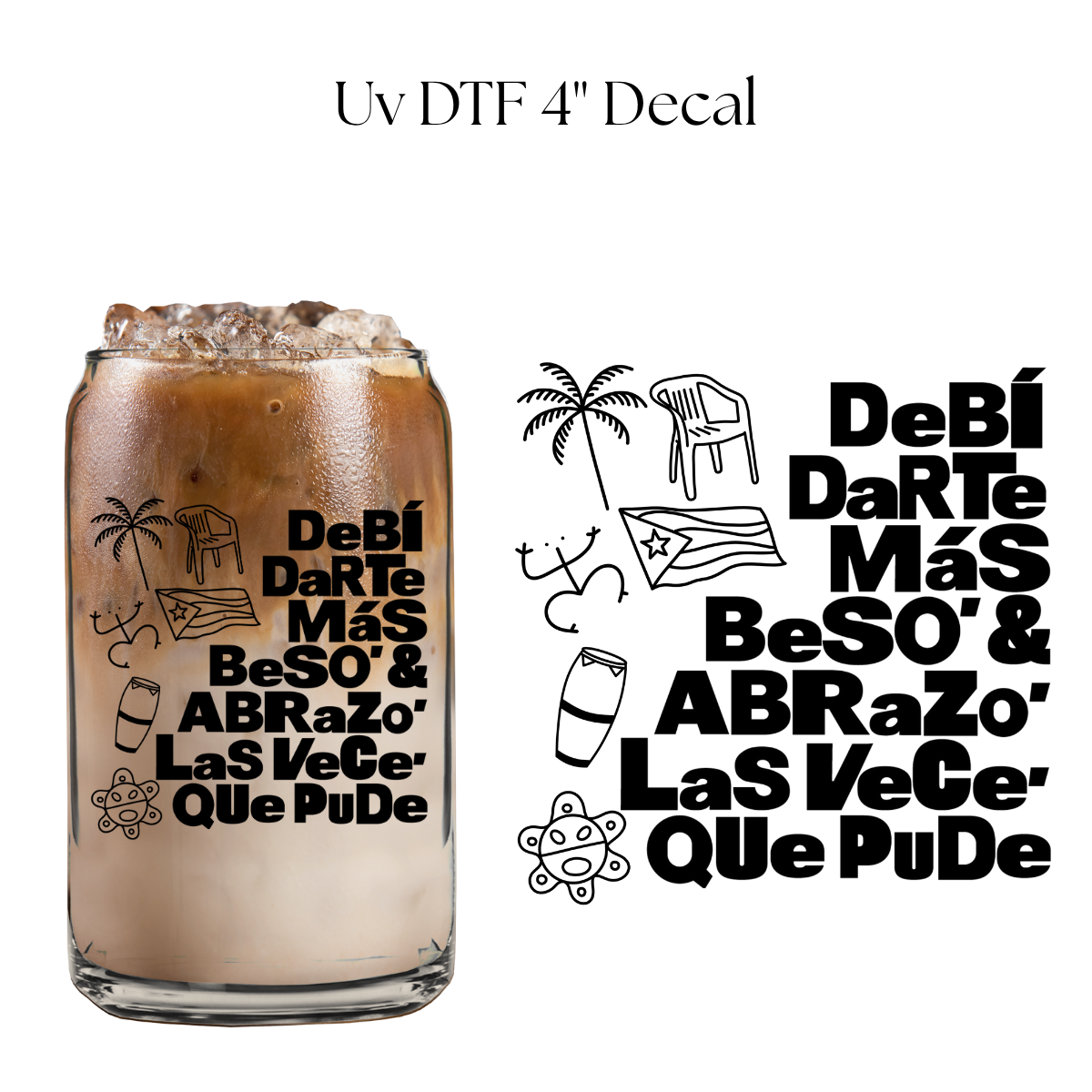 Debi Darte Mas Beso 4” UV DTF Decal