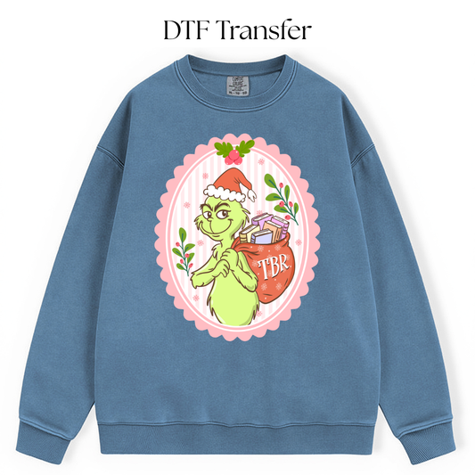 Green Monster Book Sack DTF Transfer
