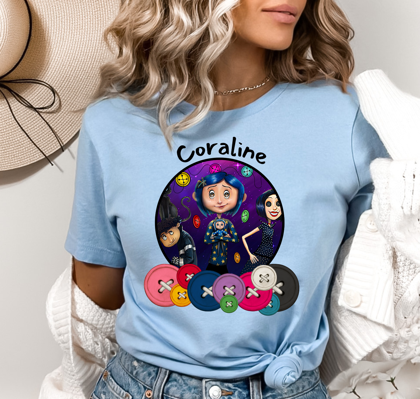 GOOD Coral Buttons DTF Transfer