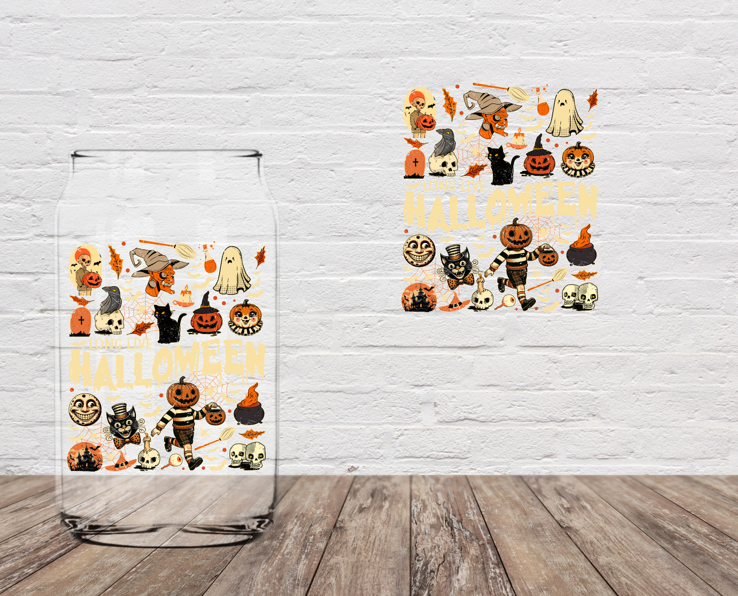 GOOD Long Live Halloween DOUBLE SIDED 4" UV DTF