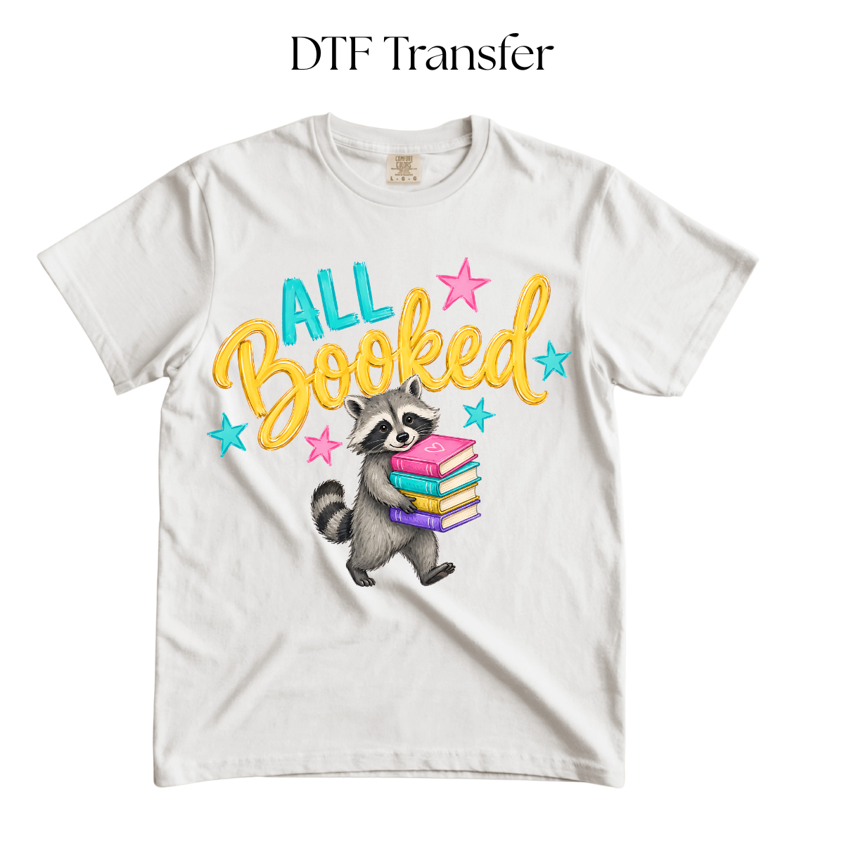 Raccoon All Booked DTF Transfer