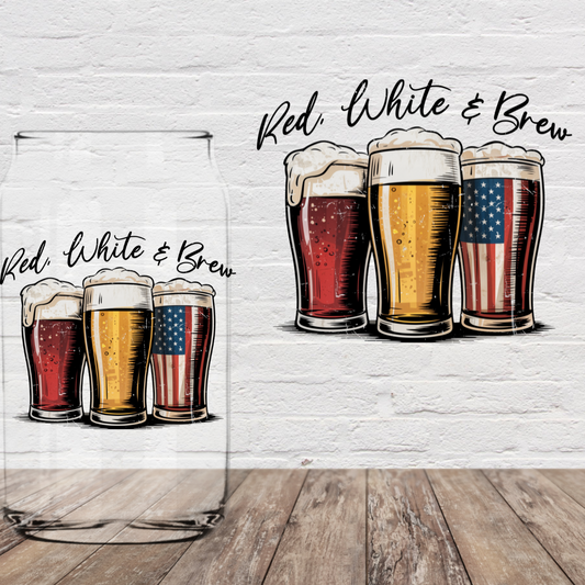 Red White and Brew 4" UV DTF