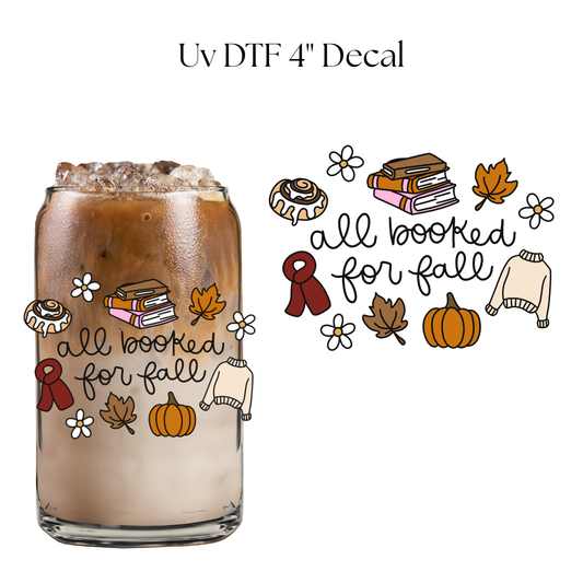 All Booked For Fall 4” UV DTF Decal