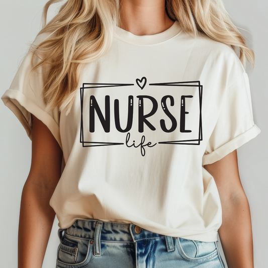 Nurse Life Single Color DTF Transfer