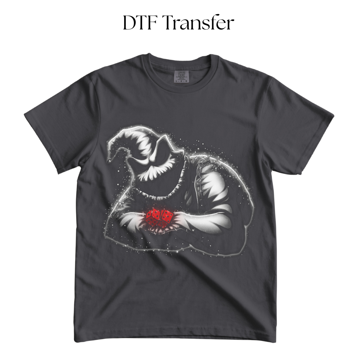 Boogey Red Dice DTF Transfer (Press on Black)