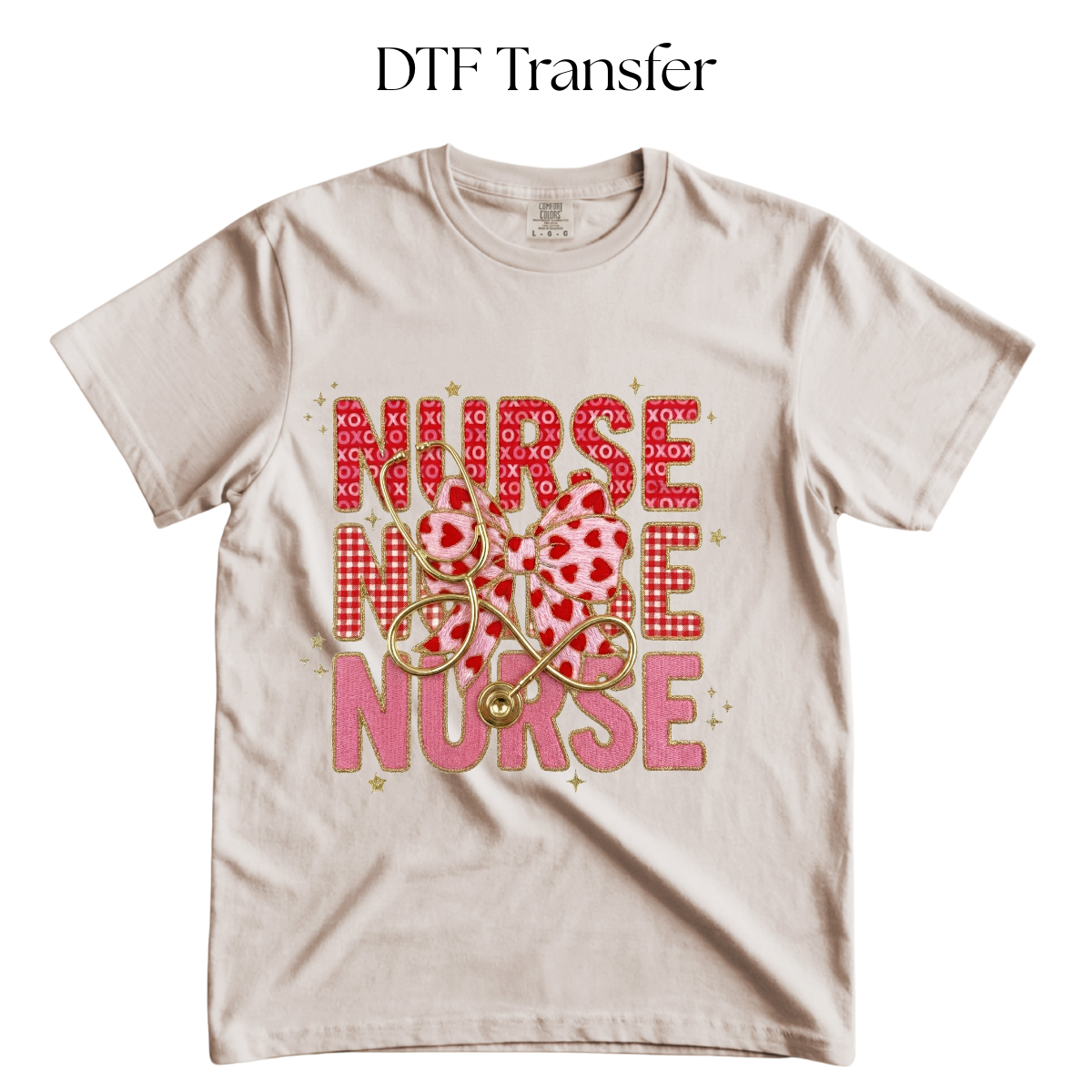 Valentine Nurse Bow DTF Transfer