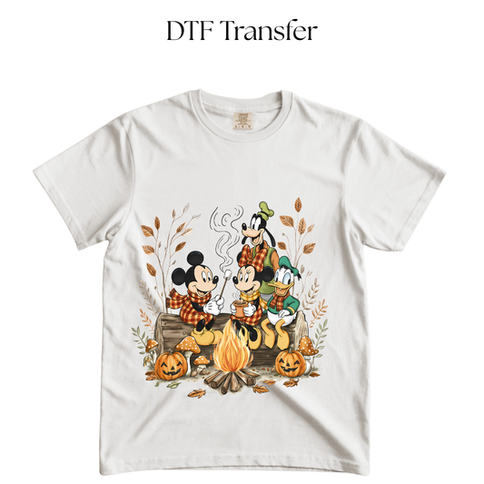 Mouse Friends Bonfire DTF Transfer