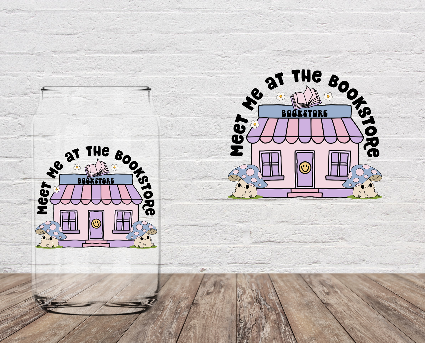 Meet Me at The Bookstore PURPLE 4" UV DTF