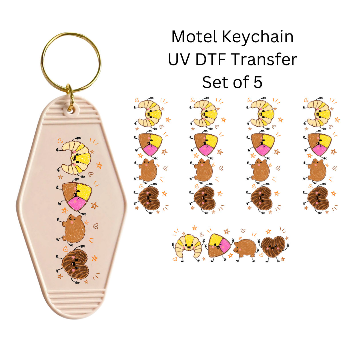 Panecitos Dulces Set of 5 Keychain Transfers