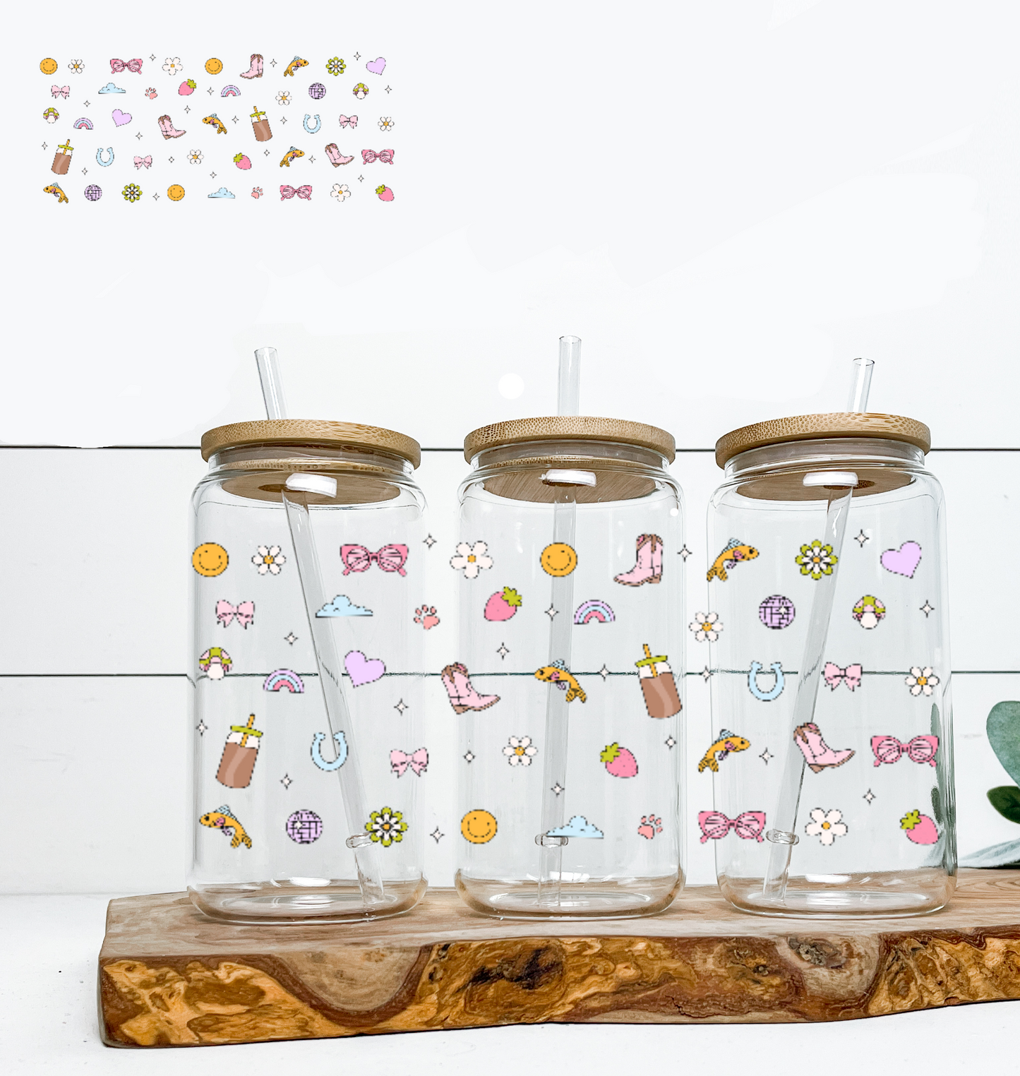Fish Boots and strawberries UV DTF WRAP DOUBLE SIDED